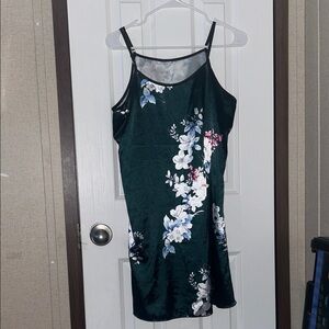 Floral Green Slip Dress